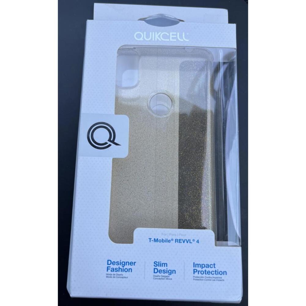 QuikCell Glitter Case‎ T-Mobile REVVL 4 Gold Slim Fashion Impact - NEW